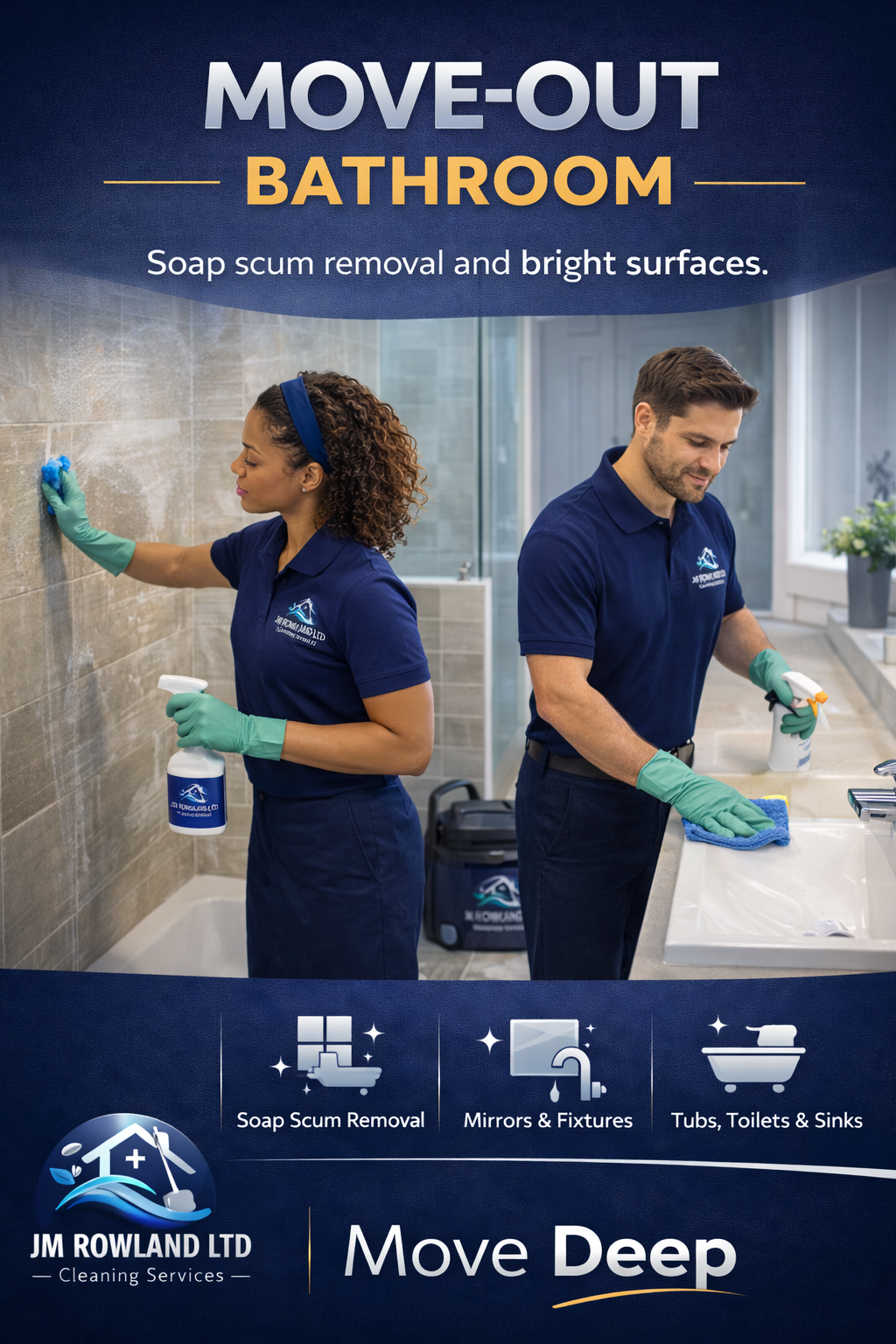 Move-out bathroom cleaning